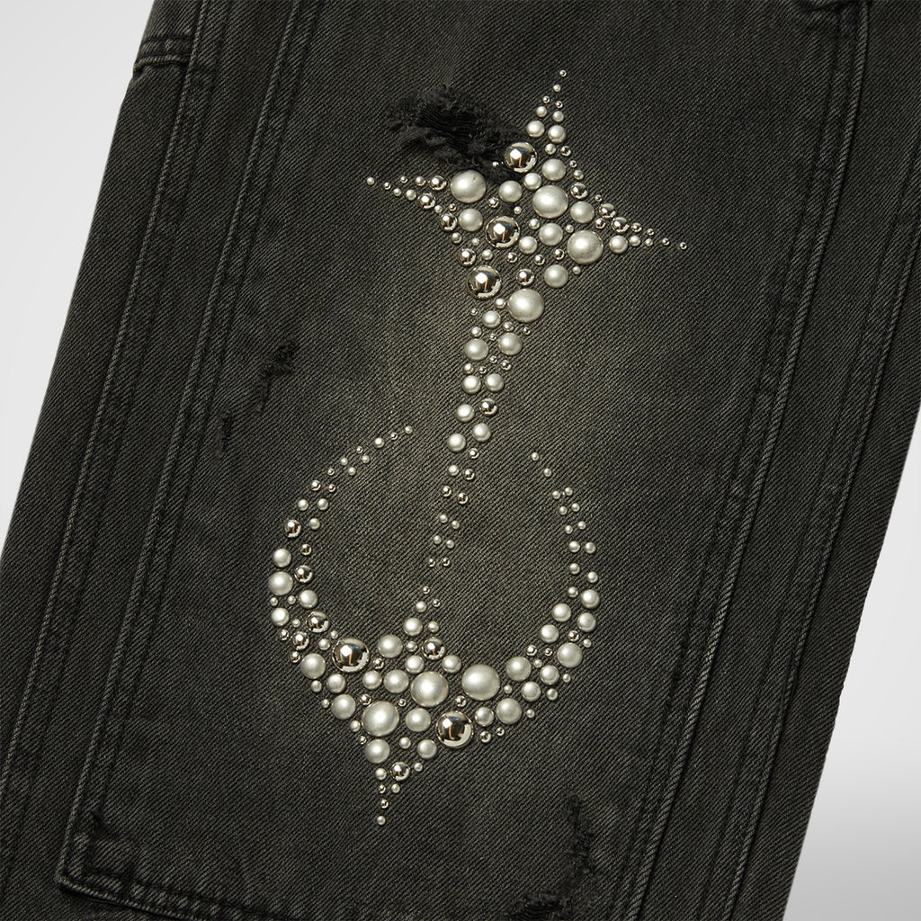 Thug Club Studed Knee Carpenter Pants in black, view 4 of 7