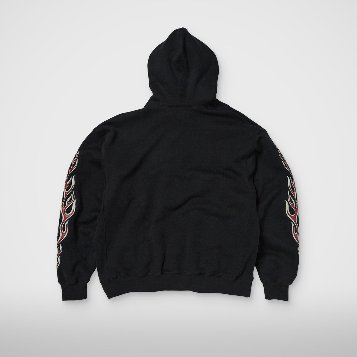 Thug Club Leather Flame Hoodie in black, view 2 of 2