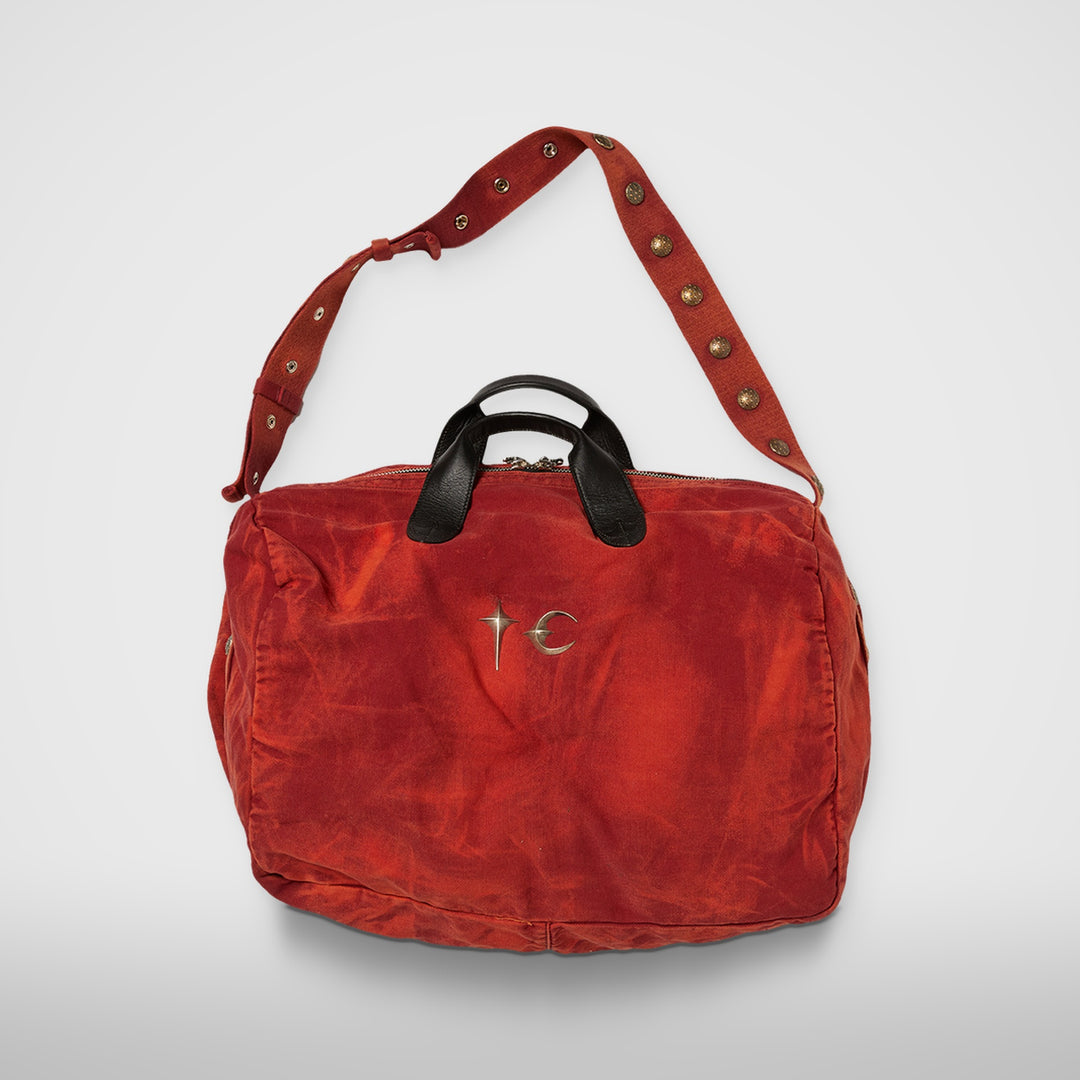 Two Tone Washed Canvas Crossbody Bag