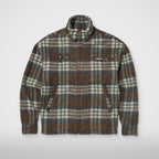 Thug Club Classic Check Full-Zip Jacket in blue/orange
