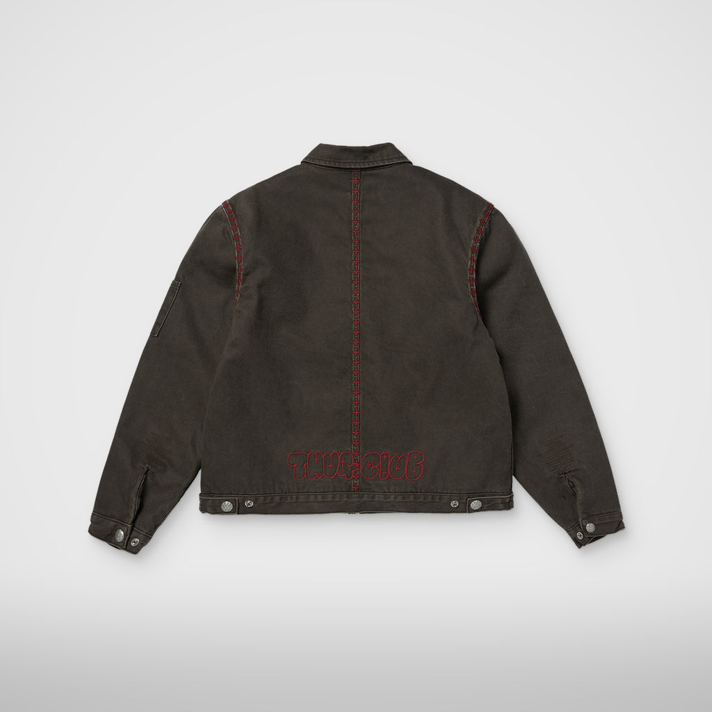 Thug Club X Stitch Eisenhower Jacket in brown, view 2 of 10
