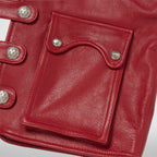 Thug Club Goat Skin Leather Vest in red, view 7 of 9