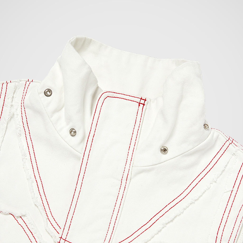 Thug Club Cave Denim Vest in white, view 8 of 10
