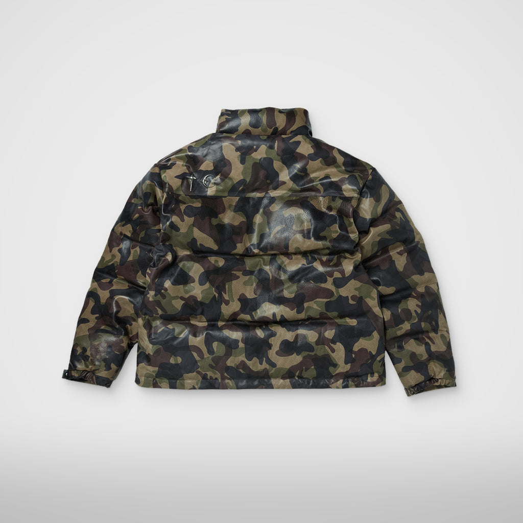 Thug Club Camo Leather Puffer Jacket, view 2 of 2