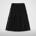 Thug Club TC Linen Cutout Pleated Skirt in black, back view