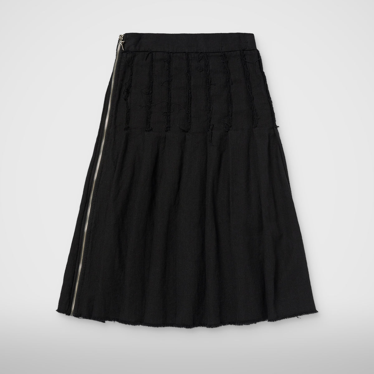 Thug Club TC Linen Cutout Pleated Skirt in black, back view