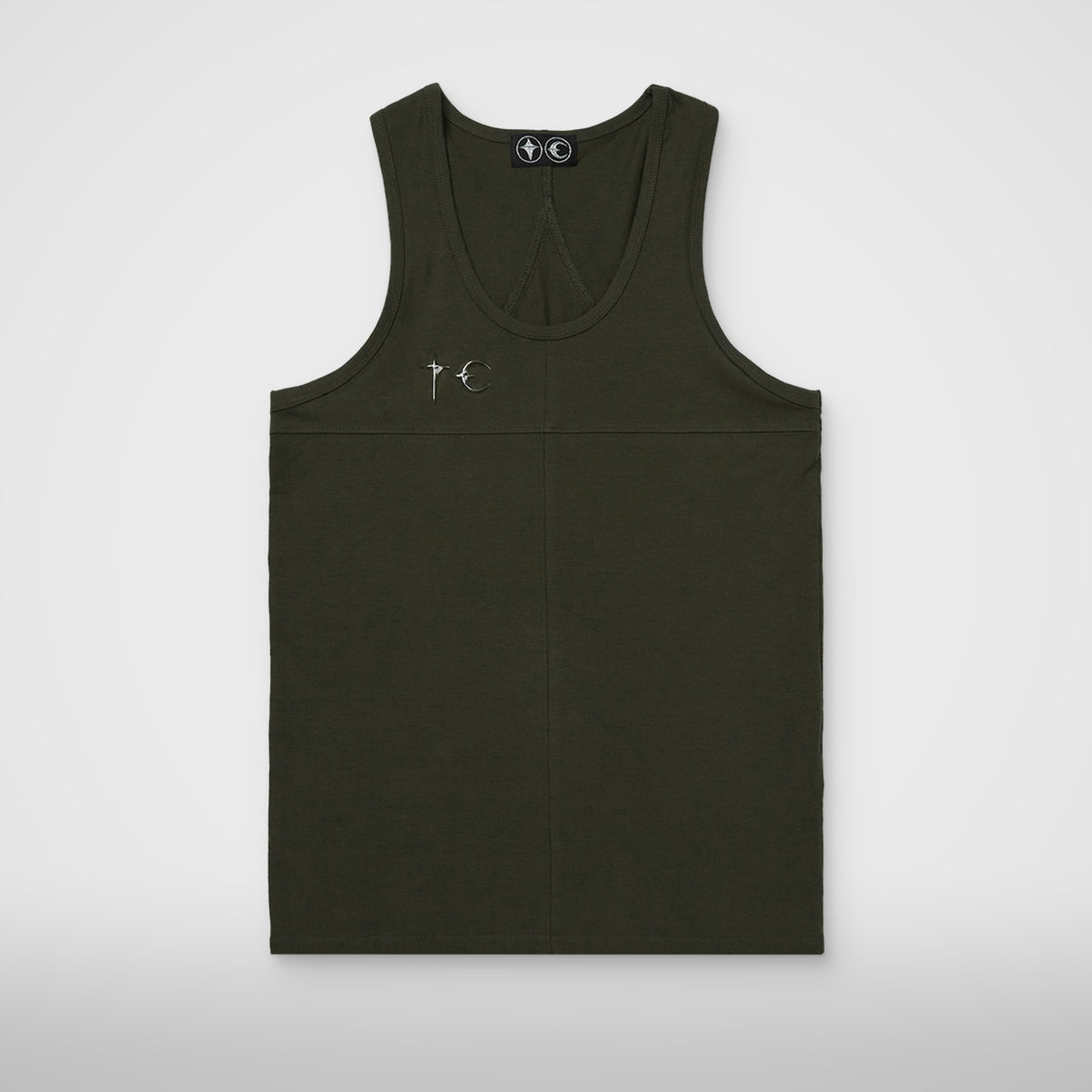 Thug Club TC Tank Top in khaki, front view