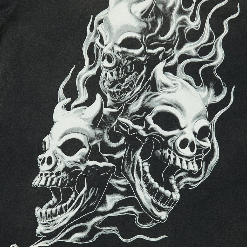 Thug Club Three Riding Skull Dirt T-Shirt in black, view 4 of 4