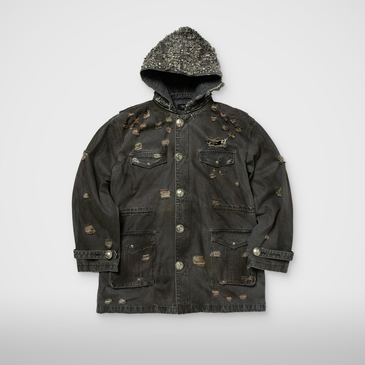 Thug Club TC Hothead M-65 Jacket in grey, front view