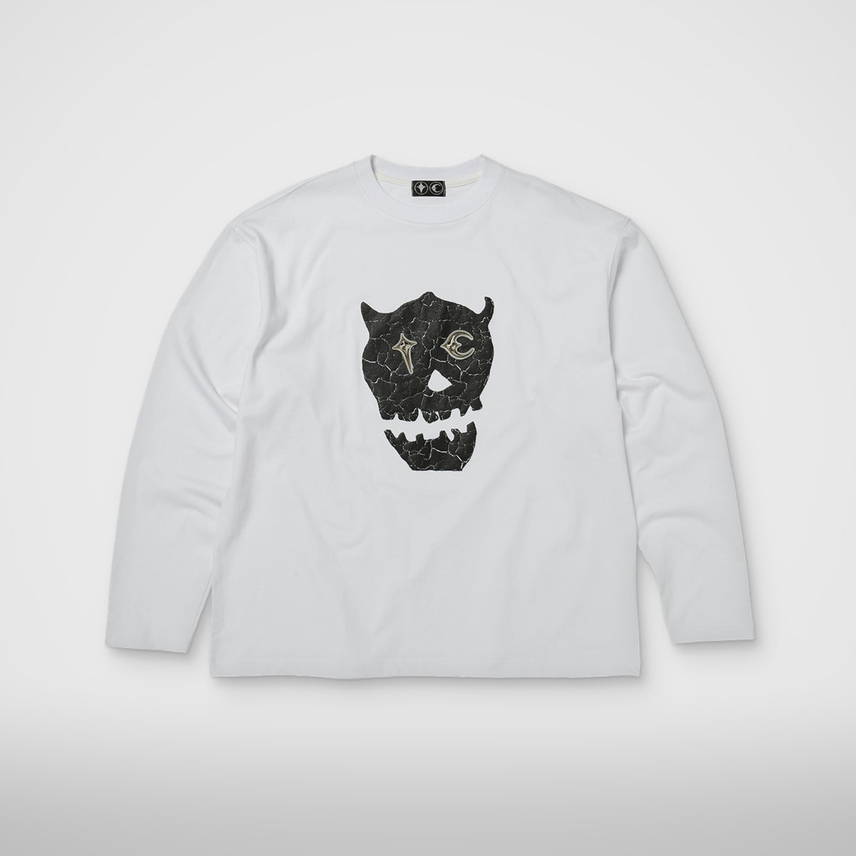 Thug Club TC Skull Long-Sleeve in white, front view