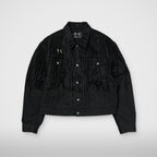 Thug Club Blood Lazered Denim Jacket in black