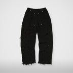 Thug Club TC Destroyed Knit Pants in black