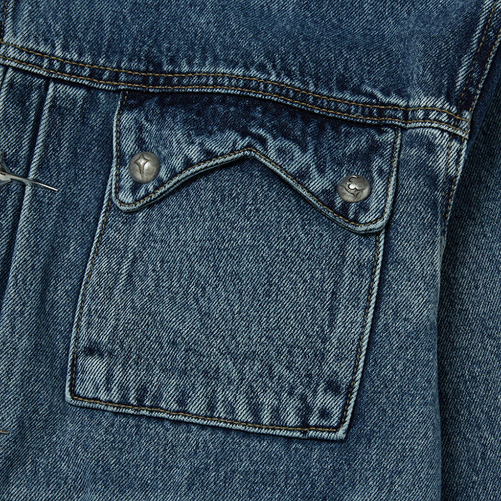 Thug Club Claw Denim Jacket in blue, view 4 of 9