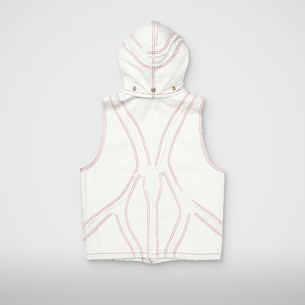 Thug Club Cave Denim Vest in white, view 2 of 10
