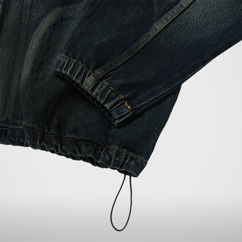 Thug Club Basic Emblem Denim Jacket in blue, view 6 of 7