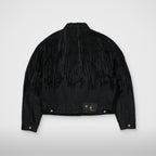 Thug Club Blood Lazered Denim Jacket in black, view 2 of 9