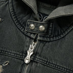 Thug Club Denim Zip-Up Hoodie in black, view 4 of 10