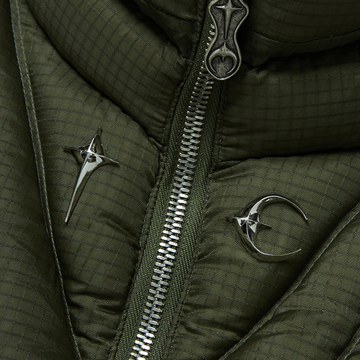 Thug Club War Life Down Jacket in khaki, view 5 of 9