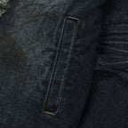 Thug Club Burn Down Denim Jacket in blue, view 6 of 9