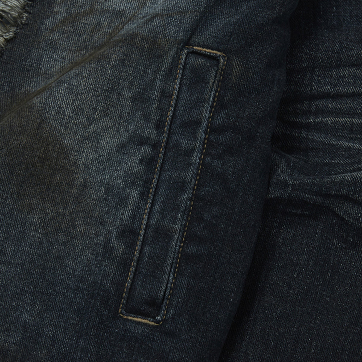 Thug Club Burn Down Denim Jacket in blue, view 6 of 9