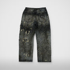 Thug Club Hard-Washed Damaged Denim Pants in black, view 2 of 2