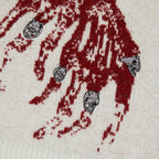 Thug Club TC Bone Cross Knit Sweater in white, view 3 of 4