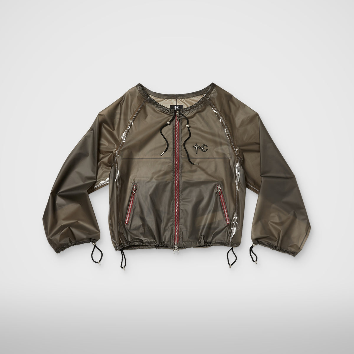 Thug Club Seam Sealed Taped Line Jacket in smoke black