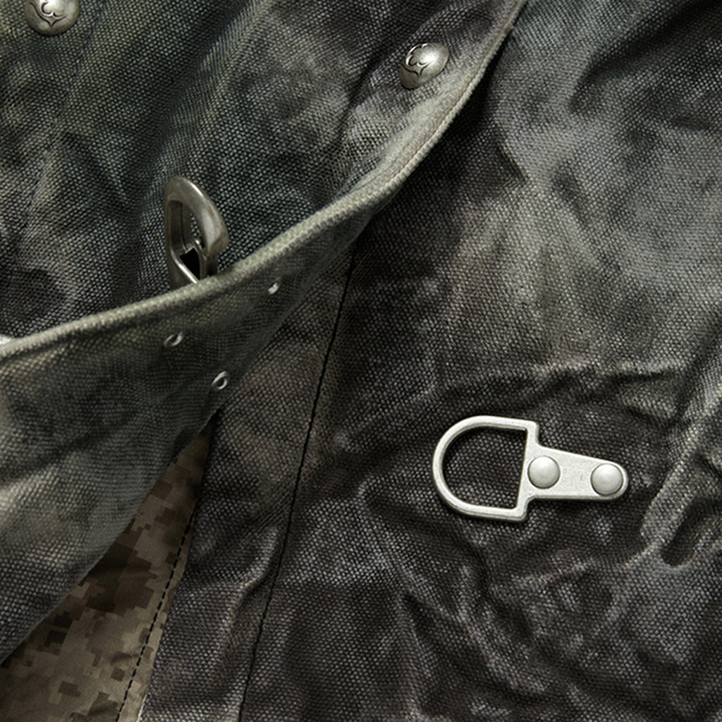 Thug Club Bio Soldier Denim Trench Coat in camo, view 6 of 10