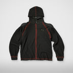 Thug Club Bulk Shoulder Painted Line Waffle Hoodie in black/red