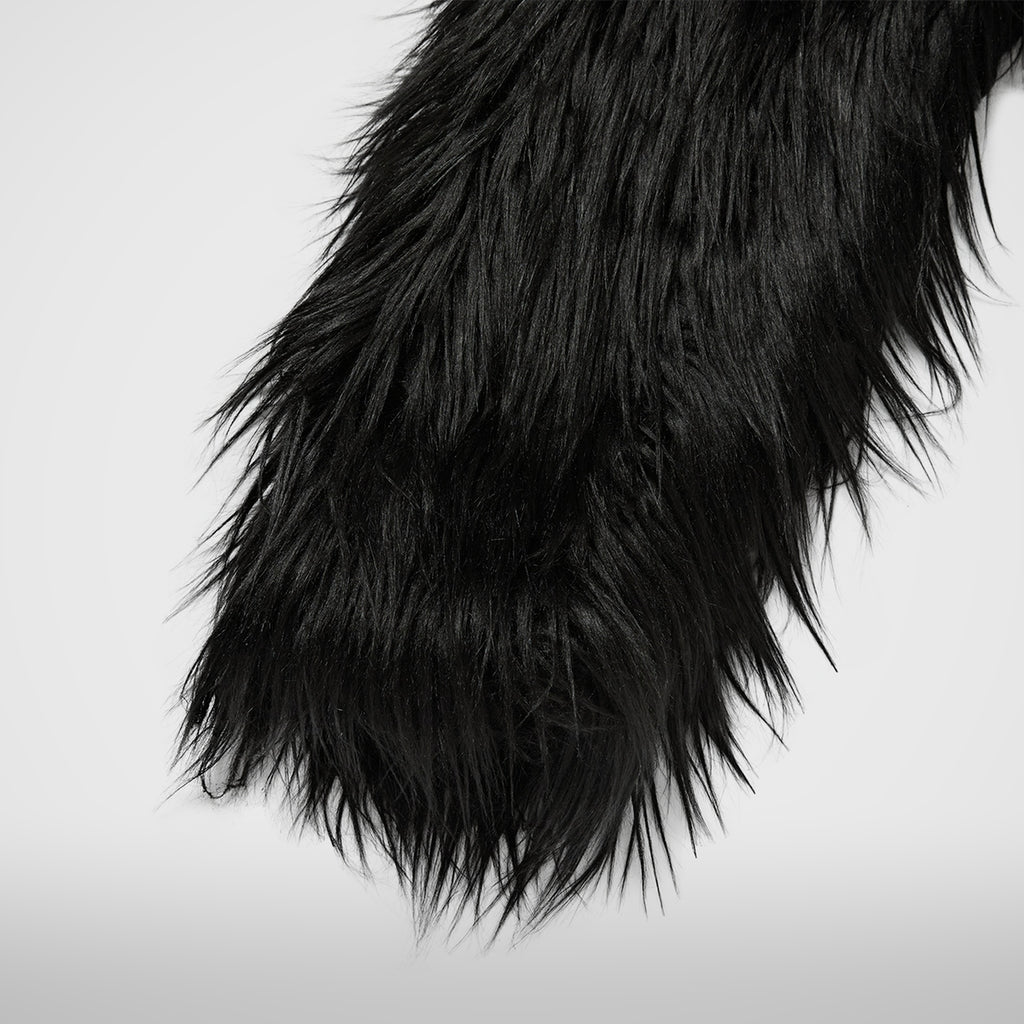 Thug Club TC Crow Fur Coat in black, view 6 of 8