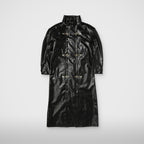Thug Club TC Leather Trigun Coat in black, front view