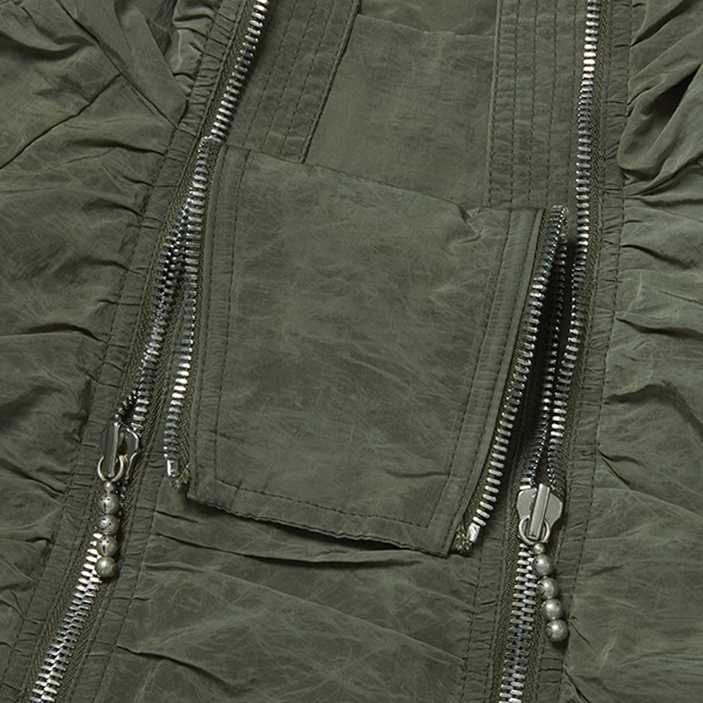 Thug Club Scarred Double Flying Bio Jacket in khaki, view 5 of 7