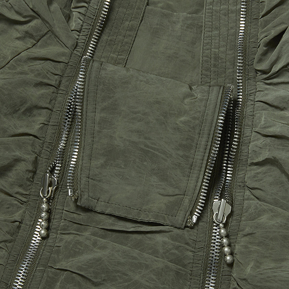 Thug Club Scarred Double Flying Bio Jacket in khaki, view 5 of 7