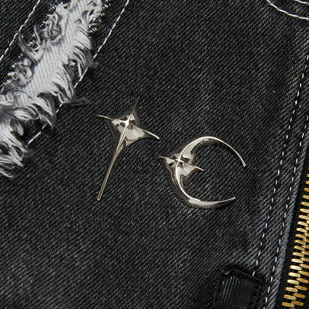 Thug Club Cave Denim Vest in blk/wht, view 5 of 10