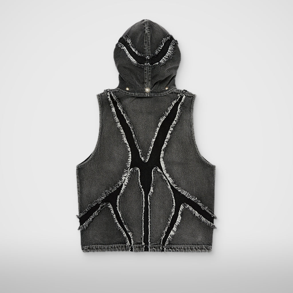 Thug Club Cave Denim Vest in black, view 2 of 10