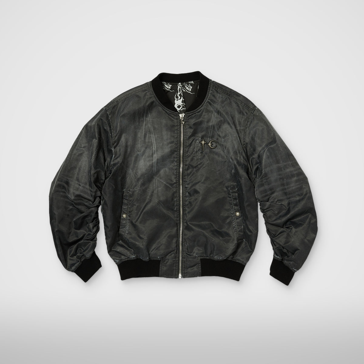 Thug Club Jamong Two Tone Washed MA-1 Jacket in black