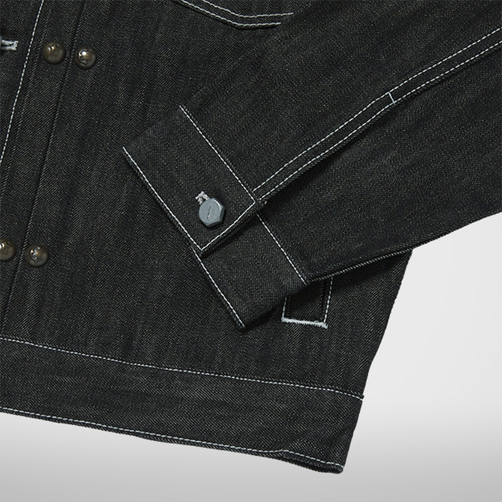 Thug Club Land Warfare Denim Jacket in black, view 7 of 8