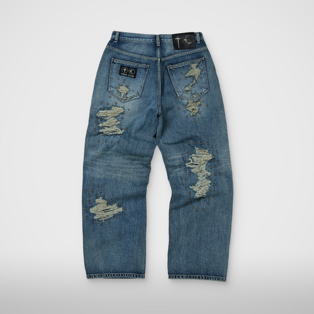 Thug Club Vintage Double Knee Pants in blue, view 2 of 2