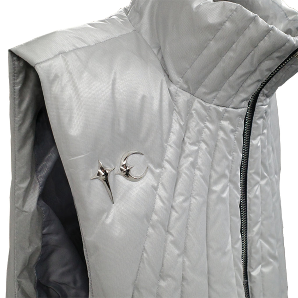 Thug Club Cave Goose Down Vest in silver, view 3 of 4