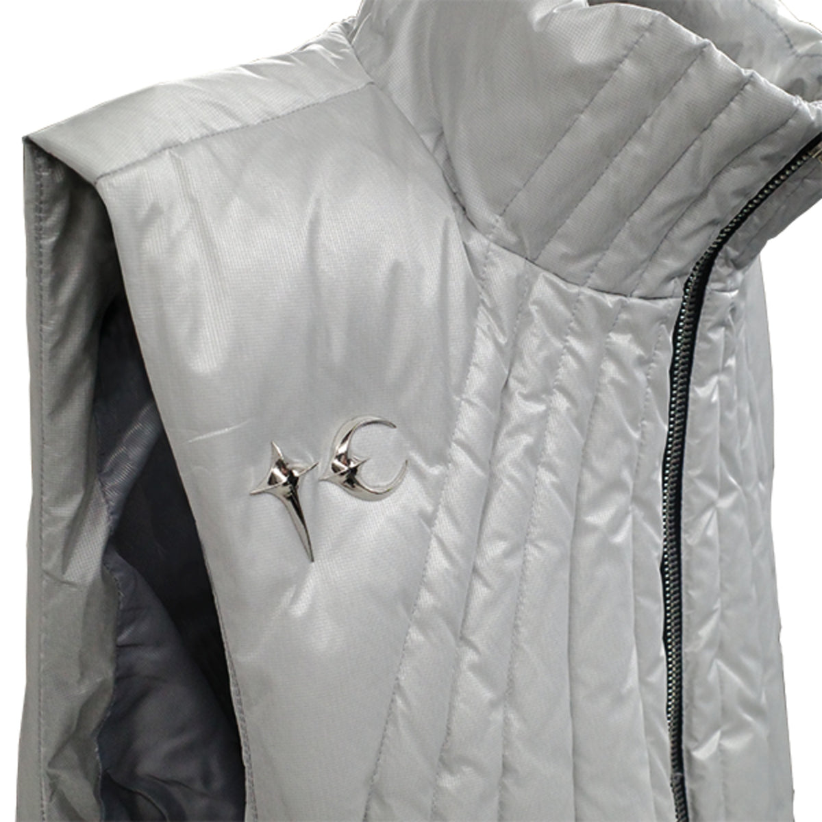 Thug Club Cave Goose Down Vest in silver, view 3 of 4