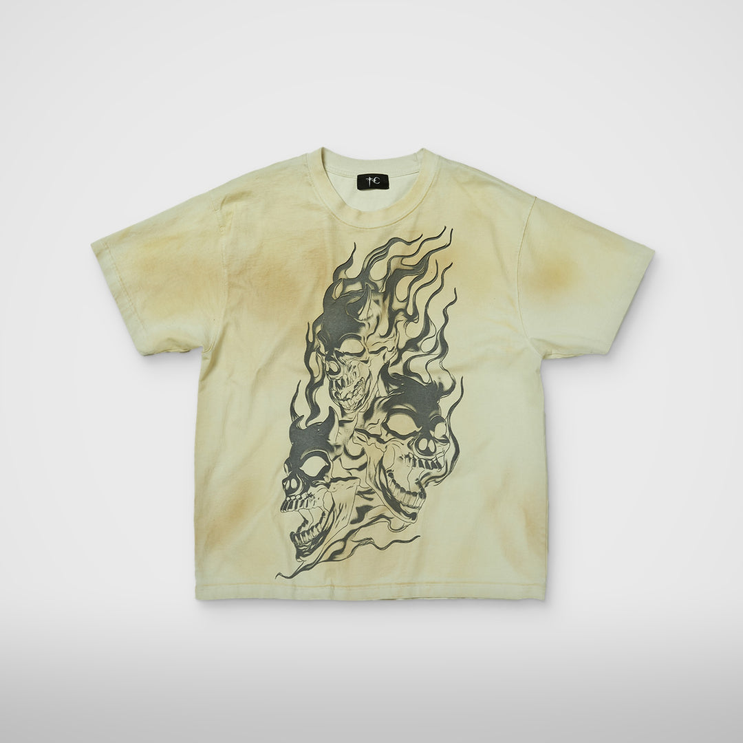 Three Riding Skull Dirt T-Shirt