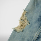 Thug Club Denim Zip-Up Hoodie in blue, view 9 of 10