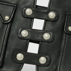 Thug Club Goat Skin Leather Vest in black, view 5 of 9