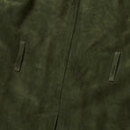 Thug Club Bio Soldier Leather Trench Coat in khaki, view 4 of 11