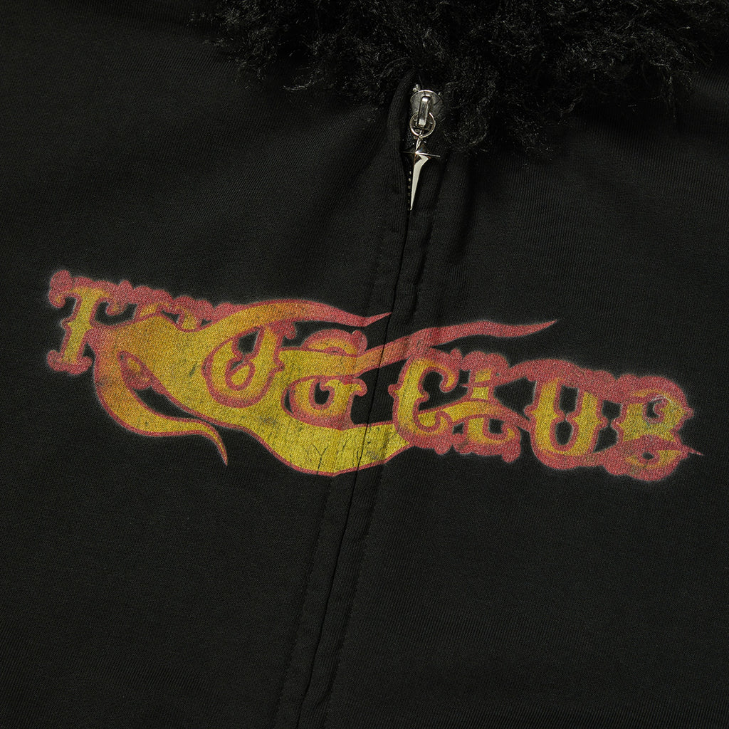 Thug Club TC Two Face Fur Hooded Zip-Up in black, view 4 of 8
