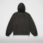 Thug Club Fila X Thug Stitch Snap Hoodie in black, view 2 of 8
