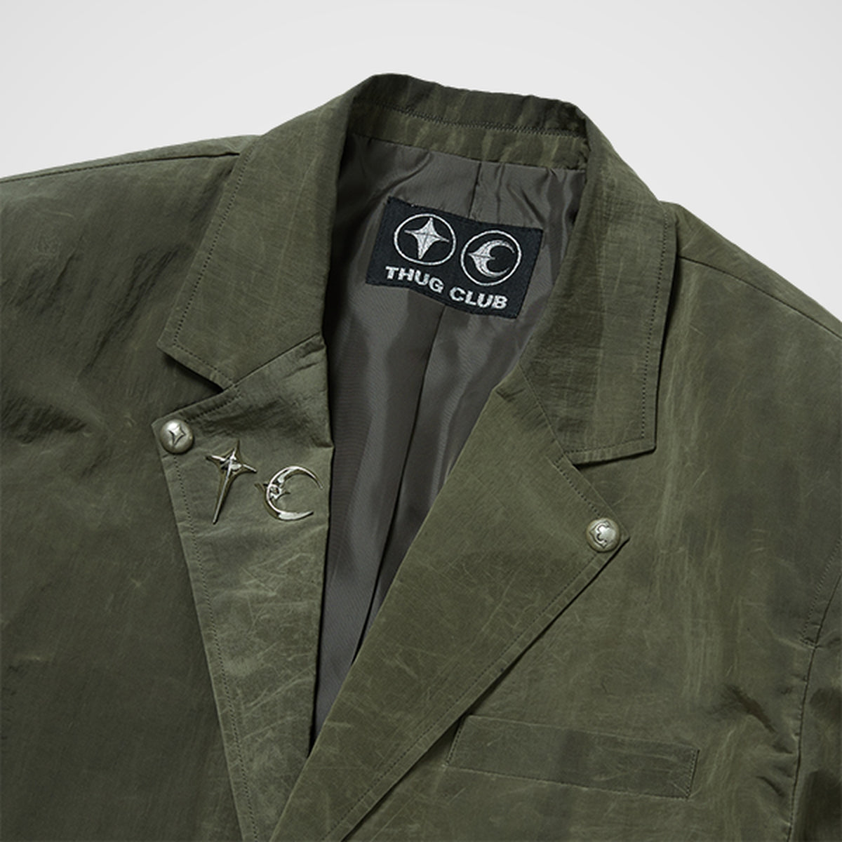 Thug Club Bio Recycle Blazer in khaki, view 3 of 9