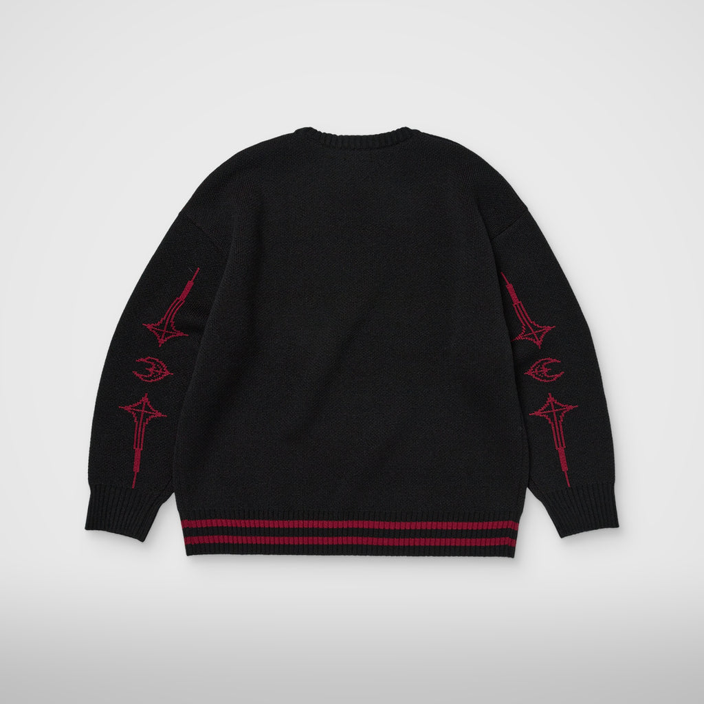Thug Club TC Bone Knit Sweater in bk/red