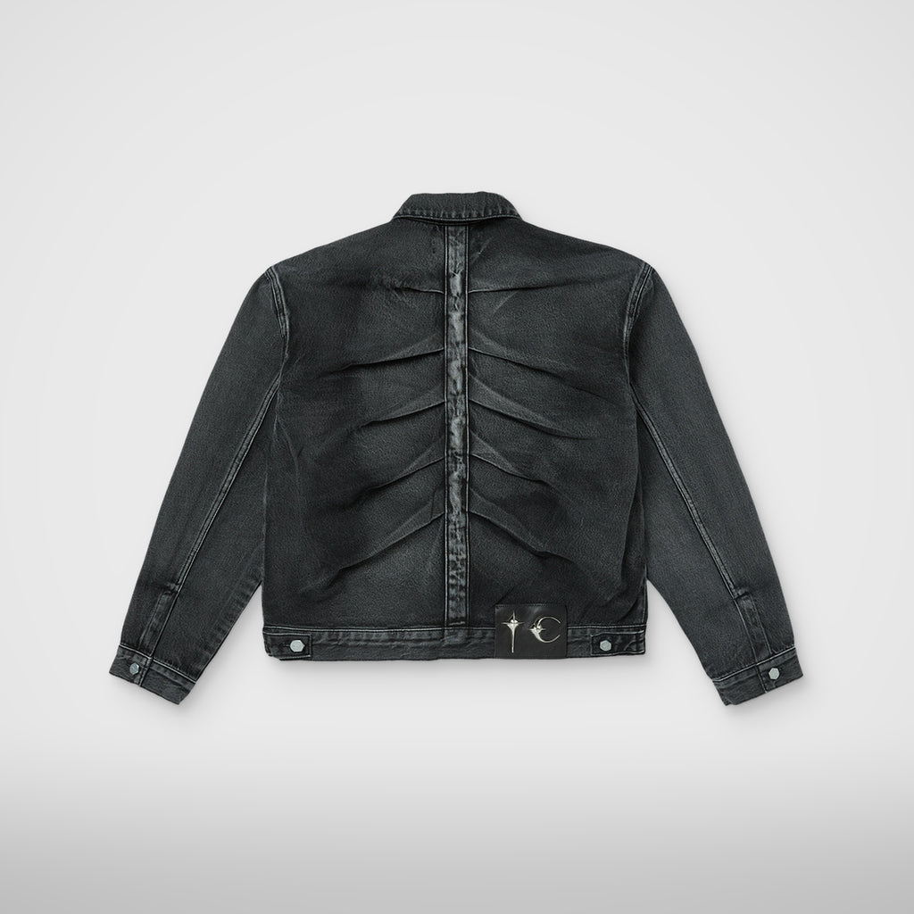 Thug Club Claw Denim Jacket in black, view 2 of 9