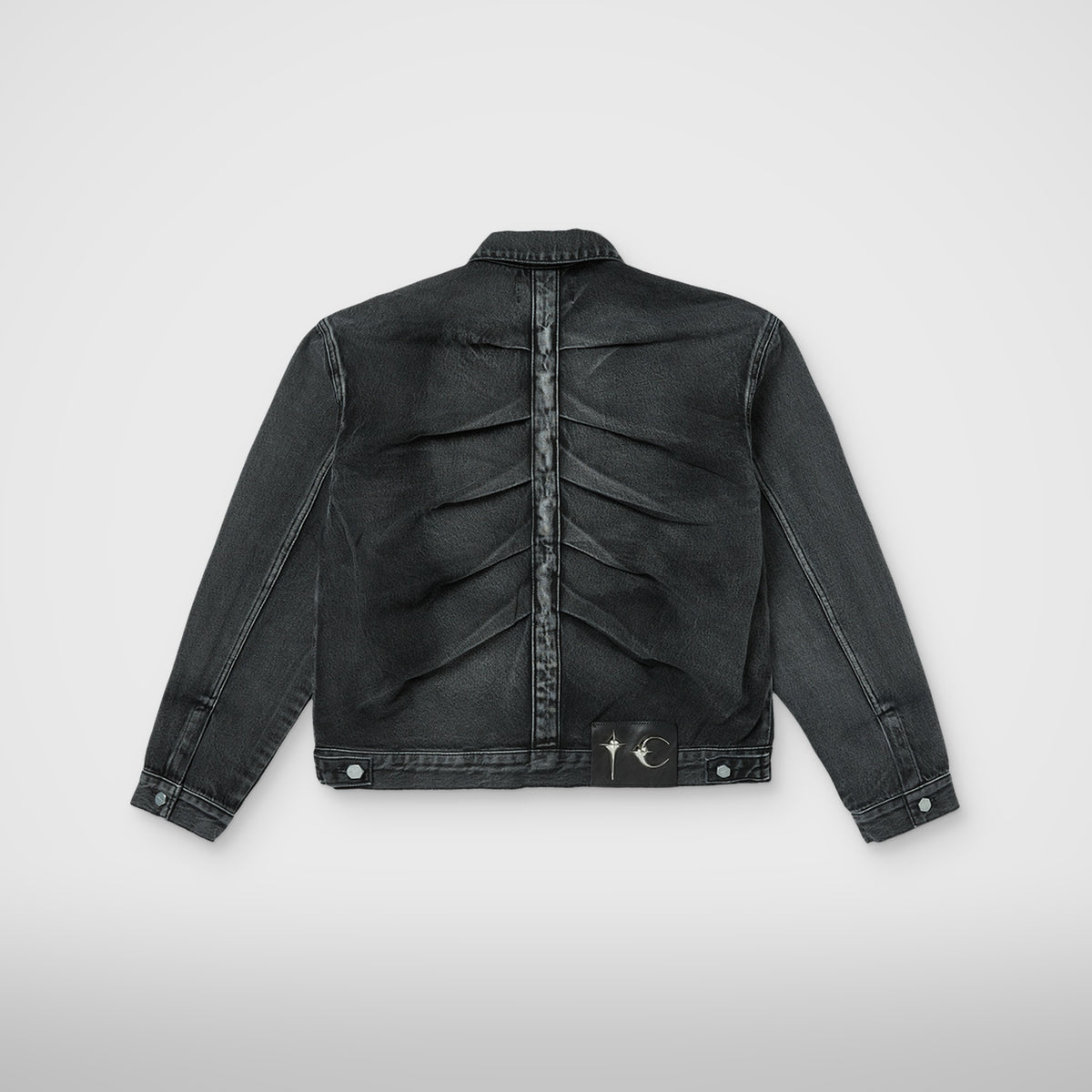 Thug Club Claw Denim Jacket in black, view 2 of 9
